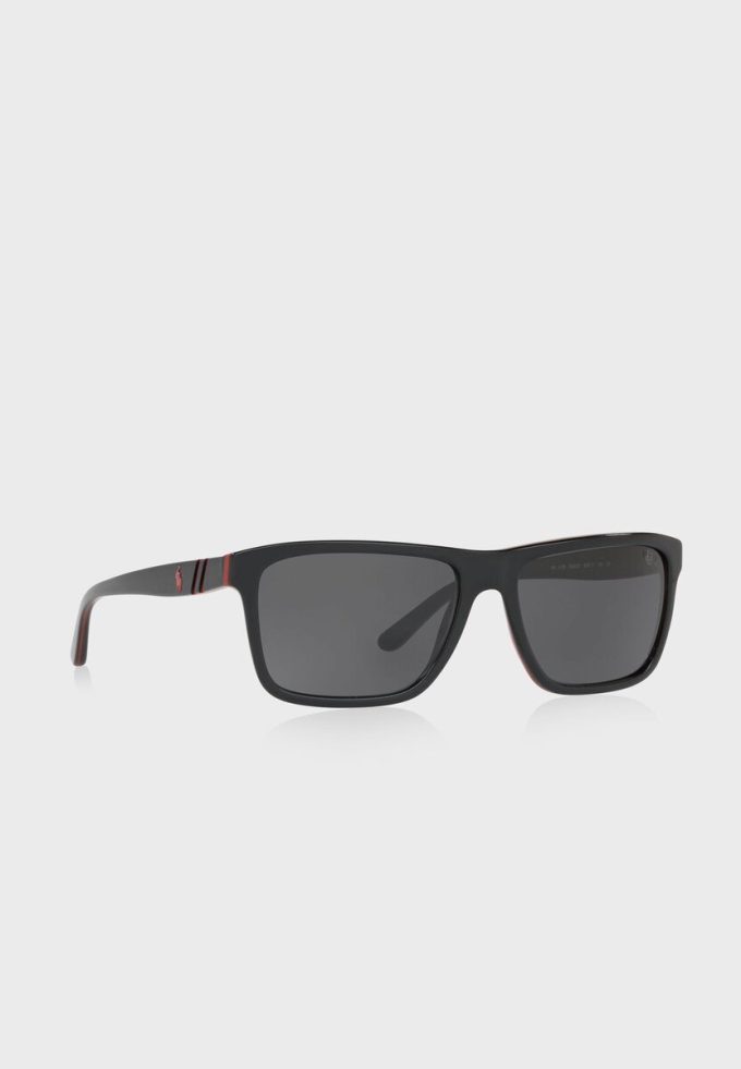 Lunettes de soleil carrées noires pour homme Ralph Lauren 0PH4153