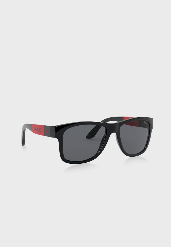 Lunettes de soleil carrées noires pour homme Ralph Lauren 0PH4162