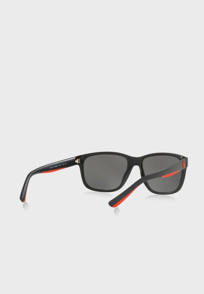 Lunettes de soleil carrées noires Ralph Lauren 57326G pour homme