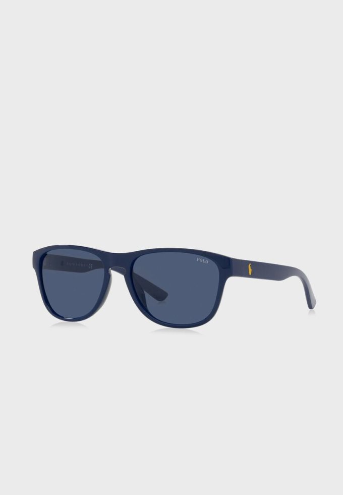 Lunettes de soleil ovales bleues Ralph Lauren pour homme