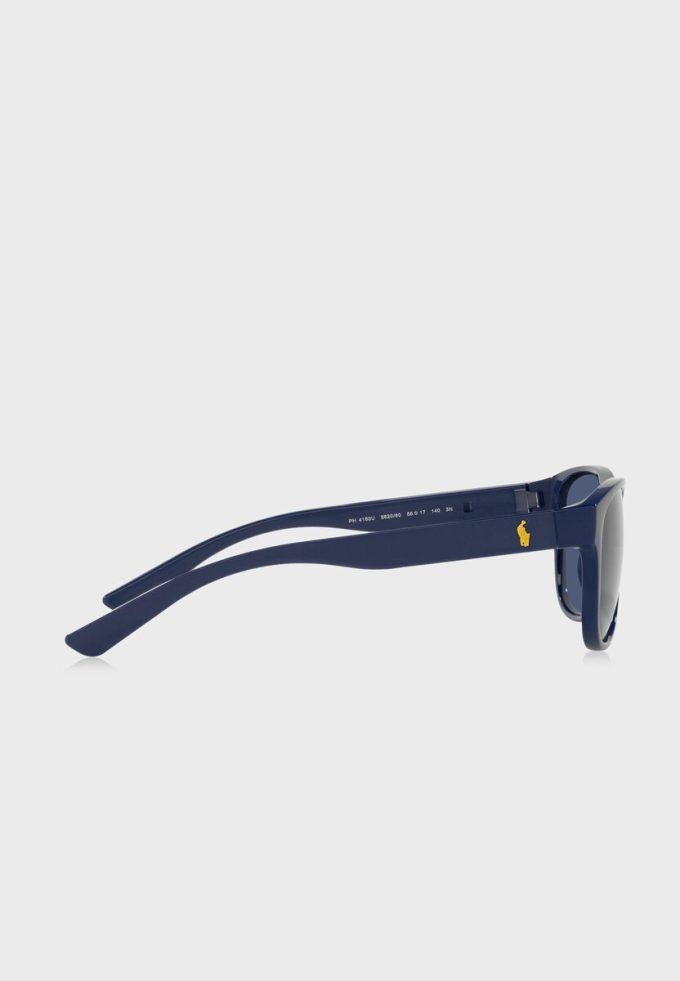 Lunettes de soleil ovales bleues Ralph Lauren pour homme