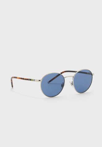 Lunettes de soleil rondes argentées pour homme Ralph Lauren 0PH3133