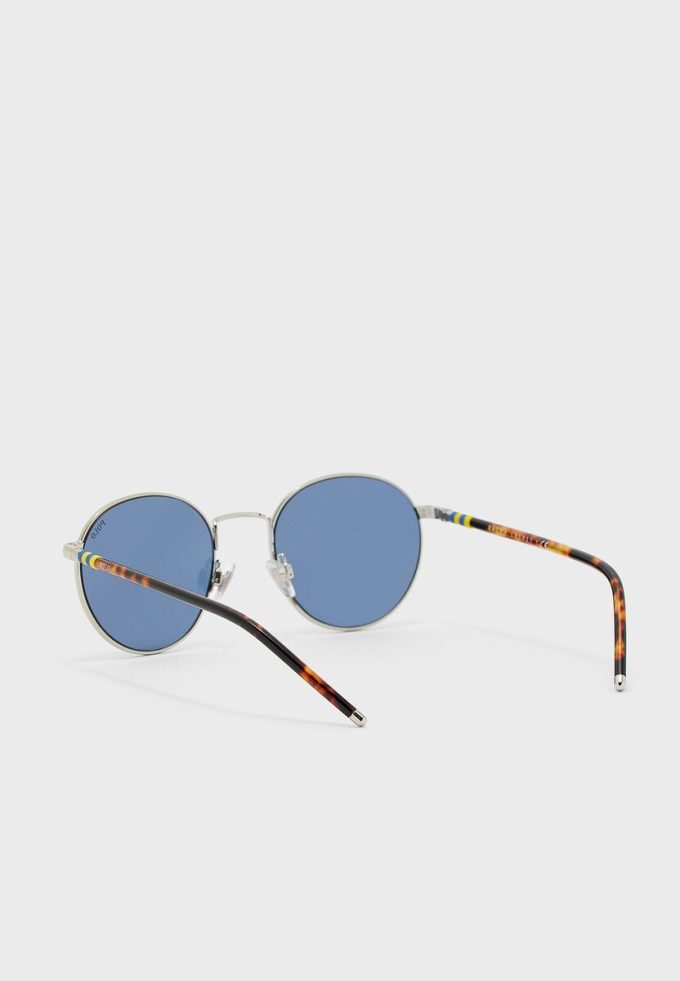 Lunettes de soleil rondes argentées pour homme Ralph Lauren 0PH3133