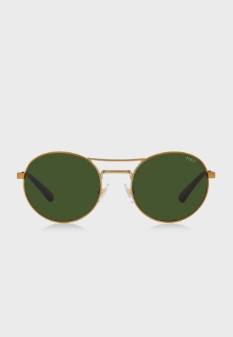Lunettes de soleil rondes dorées pour homme Ralph Lauren 0Ph3142