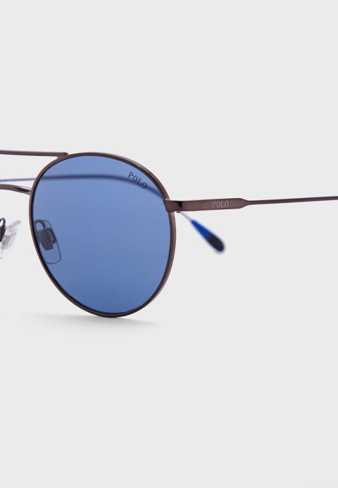 Lunettes de soleil rondes grises Ralph Lauren 0Ph3136 pour homme Lunettes de soleil rondes grises Ralph Lauren 0Ph3136 pour homme