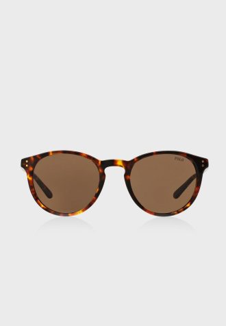 Lunettes de soleil rondes marron Ralph Lauren 0Ph4110 pour homme