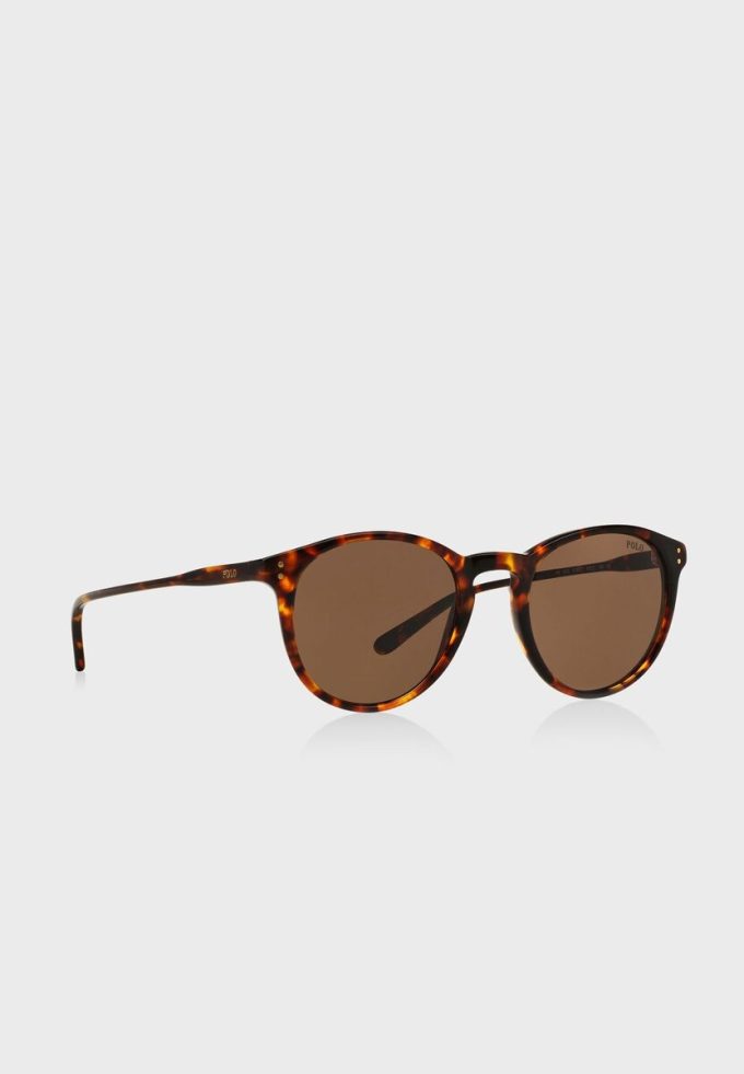 Lunettes de soleil rondes marron Ralph Lauren 0Ph4110 pour homme