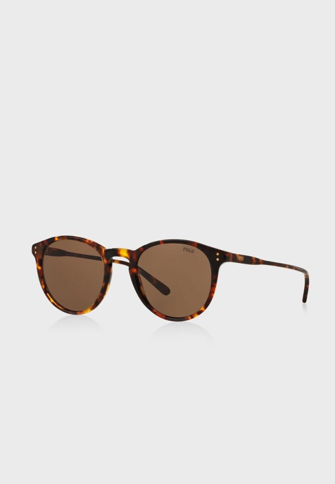 Lunettes de soleil rondes marron Ralph Lauren 0Ph4110 pour homme