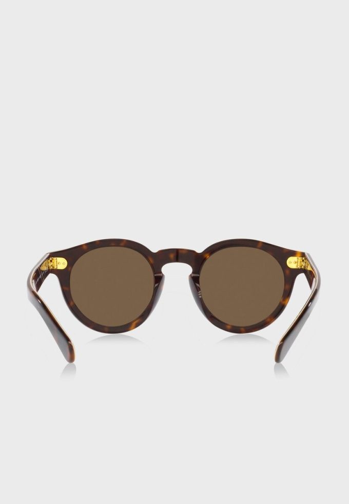 Lunettes de soleil rondes marron Ralph Lauren 0Ph4165 pour homme