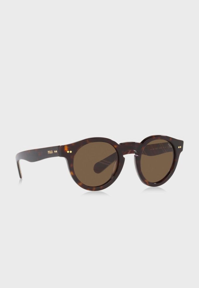 Lunettes de soleil rondes marron Ralph Lauren 0Ph4165 pour homme