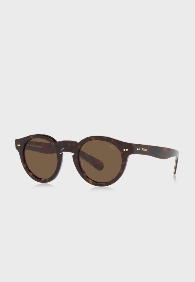 Lunettes de soleil rondes marron Ralph Lauren 0Ph4165 pour homme