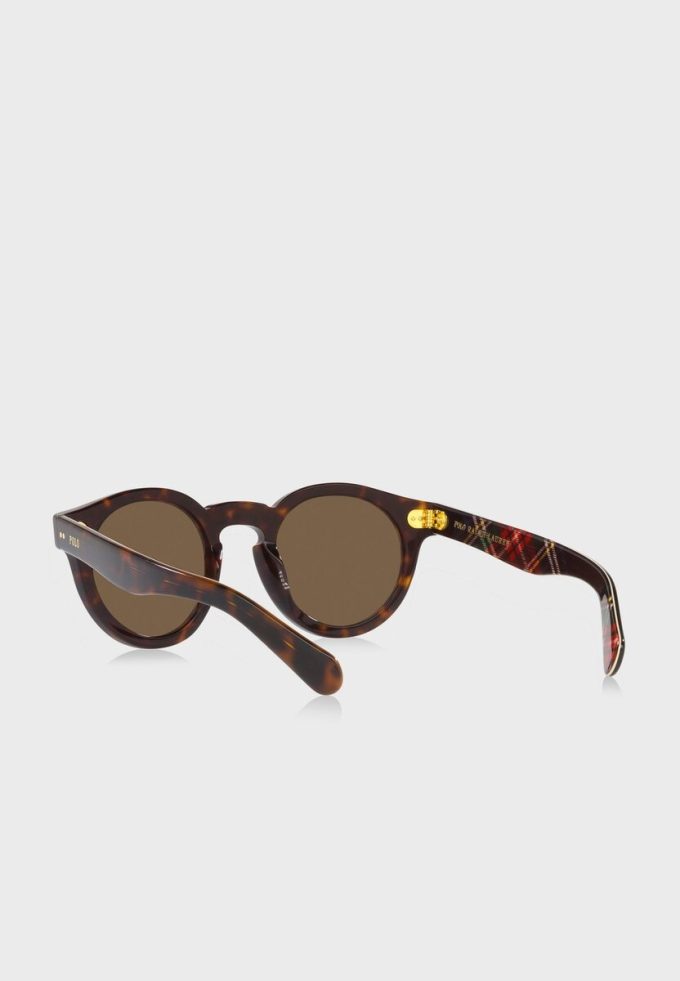 Lunettes de soleil rondes marron Ralph Lauren 0Ph4165 pour homme
