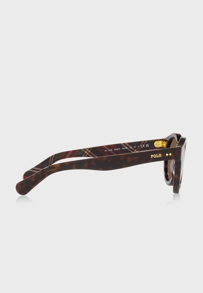 Lunettes de soleil rondes marron Ralph Lauren 0Ph4165 pour homme