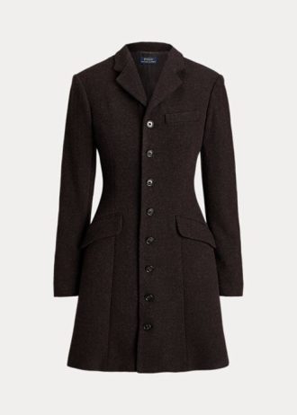 Manteaux ajustés et évasés en tweed Ralph Lauren marron pour femme