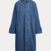 Manteaux bleus en coton et soie mélangés Ralph Lauren pour femme Manteaux bleus en coton et soie mélangés Ralph Lauren pour femme