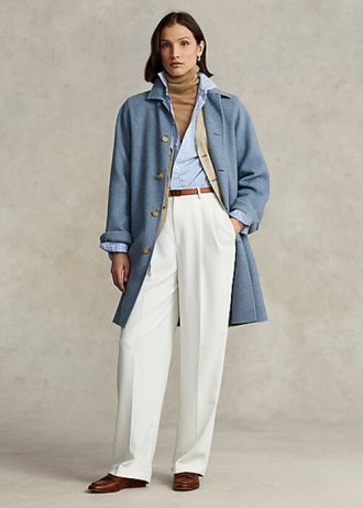 Manteaux double face oversize bleus Ralph Lauren pour femmes