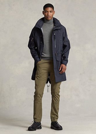 Manteaux déperlants à capuche bleu marine Ralph Lauren pour homme