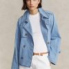 Manteaux en denim bleus surdimensionnés coupe carrée Ralph Lauren pour femmes