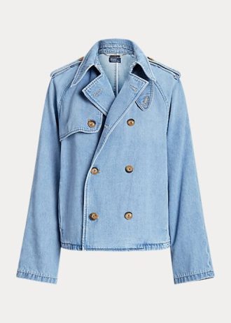 Manteaux en denim bleus surdimensionnés coupe carrée Ralph Lauren pour femmes