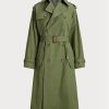 Manteaux en popeline verts Ralph Lauren pour femmes