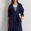 Manteaux en sergé de coton mélangé bleu marine Ralph Lauren pour femme Manteaux en sergé de coton mélangé bleu marine Ralph Lauren pour femme