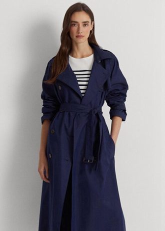 Manteaux en sergé de coton mélangé bleu marine Ralph Lauren pour femme