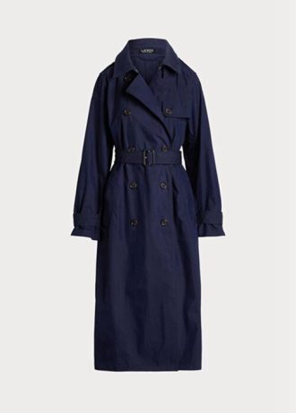 Manteaux en sergé de coton mélangé bleu marine Ralph Lauren pour femme