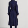 Manteaux en sergé de coton mélangé bleu marine Ralph Lauren pour femme Manteaux en sergé de coton mélangé bleu marine Ralph Lauren pour femme