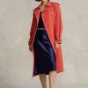 Manteaux en soie mélangée orange Ralph Lauren pour femmes Manteaux en soie mélangée orange Ralph Lauren pour femmes
