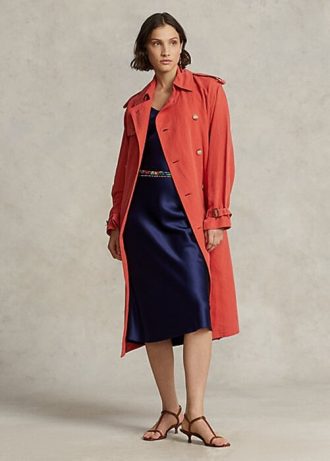 Manteaux en soie mélangée orange Ralph Lauren pour femmes