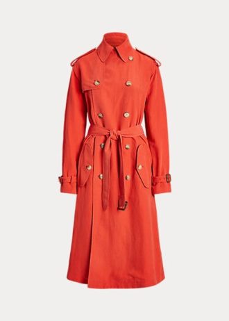 Manteaux en soie mélangée orange Ralph Lauren pour femmes