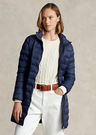 Manteaux en taffetas matelassé bleus pour femmes Ralph Lauren