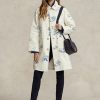 Manteaux en toile blancs à motifs floraux Ralph Lauren pour femmes Manteaux en toile blancs à motifs floraux Ralph Lauren pour femmes