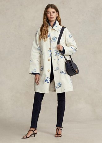 Manteaux en toile blancs à motifs floraux Ralph Lauren pour femmes