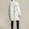 Manteaux en toile blancs à motifs floraux Ralph Lauren pour femmes Manteaux en toile blancs à motifs floraux Ralph Lauren pour femmes