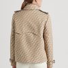 Manteaux jacquard monogramme croisés Ralph Lauren pour femmes kaki