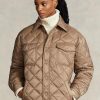 Manteaux matelassés imperméables surdimensionnés Ralph Lauren marron pour femmes