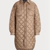 Manteaux matelassés imperméables surdimensionnés Ralph Lauren marron pour femmes