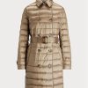 Manteaux matelassés métallisés Ralph Lauren marron pour femmes Manteaux matelassés métallisés Ralph Lauren marron pour femmes
