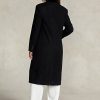Manteaux noirs Ralph Lauren en laine mélangée Melton à col en velours pour femme