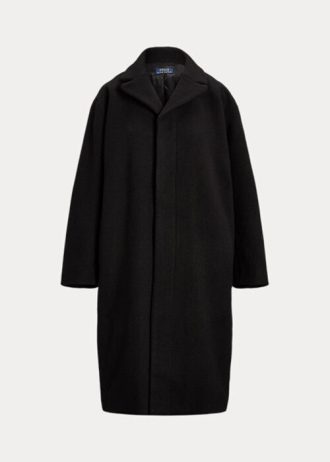 Manteaux oversize en laine mélangée à chevrons Ralph Lauren pour femmes noires