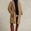 Manteaux polo déperlants en duvet kaki Ralph Lauren pour femmes