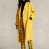 Manteaux portefeuille en laine mélangée double face jaune Ralph Lauren pour femme