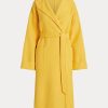 Manteaux portefeuille en laine mélangée double face jaune Ralph Lauren pour femme