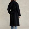 Manteaux portefeuille noirs en laine mélangée à revers en pointe Ralph Lauren pour femmes