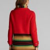 Manteaux pull en laine rouge Ralph Lauren pour femmes