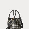 Mini sacs fourre-tout Bellport Ralph Lauren à motif pied-de-poule noir et blanc pour femme