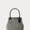 Mini sacs fourre-tout Bellport Ralph Lauren à motif pied-de-poule noir et blanc pour femme