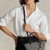 Mini sacs fourre-tout Bellport Ralph Lauren à motif pied-de-poule noir et blanc pour femme