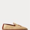 Mocassins beiges en toile brodée Ralph Lauren pour homme